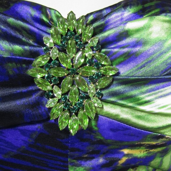 VTG Xscape 8 STRAPLESS Mermaid Jeweled Trumpet Prom Formal Purple Maxi Dress - Picture 3 of 12